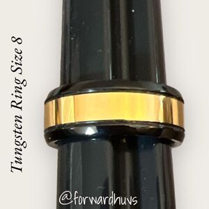 King Will Black & Gold Tungsten Carbide Ring - Size 8
